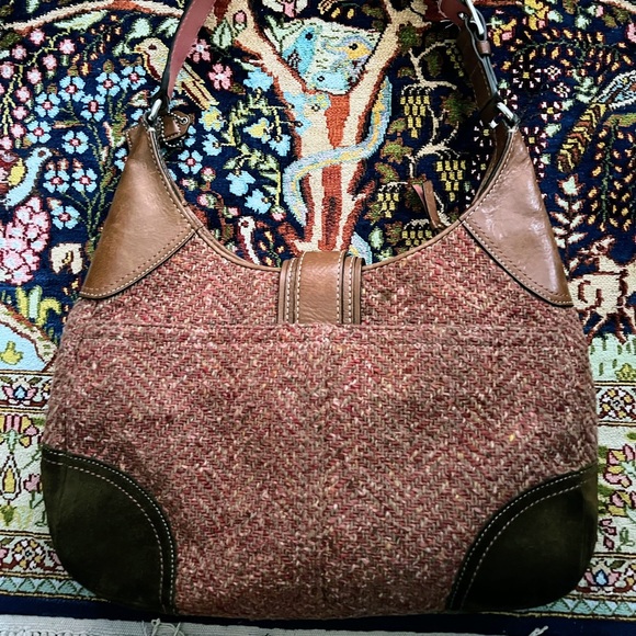 Coach tweed bag vintage coach leather tag and coach label inside - Picture 2 of 3